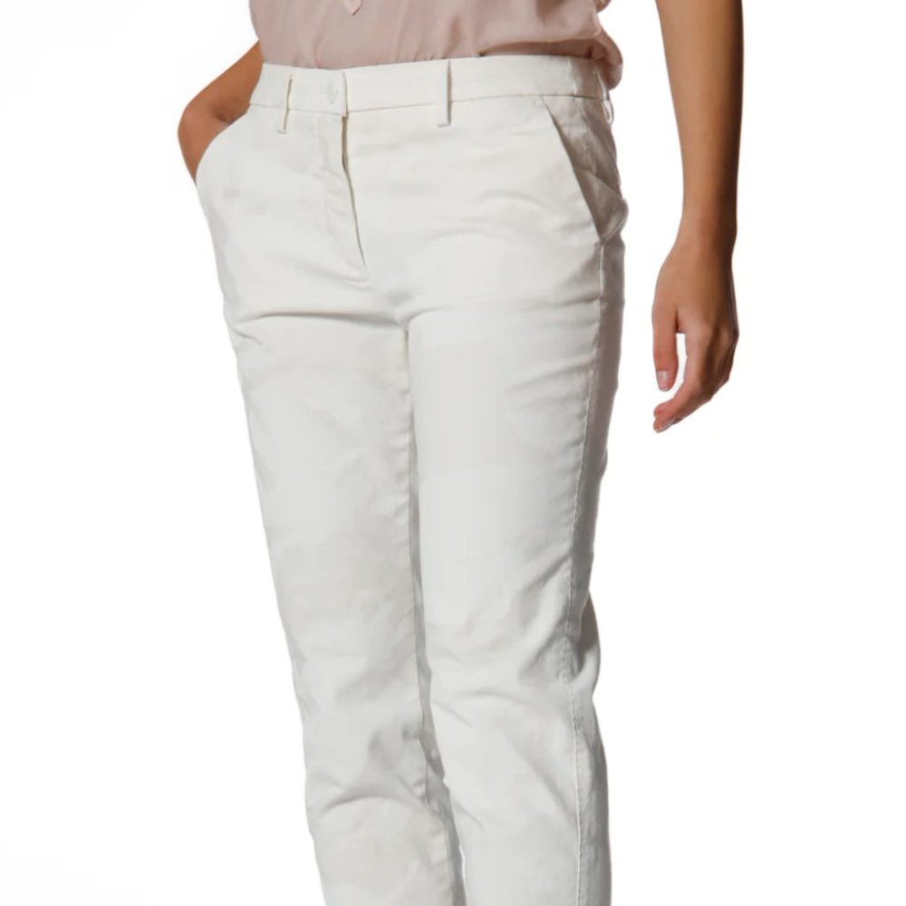 MASON White Camouflage Zip Front Pants NWT